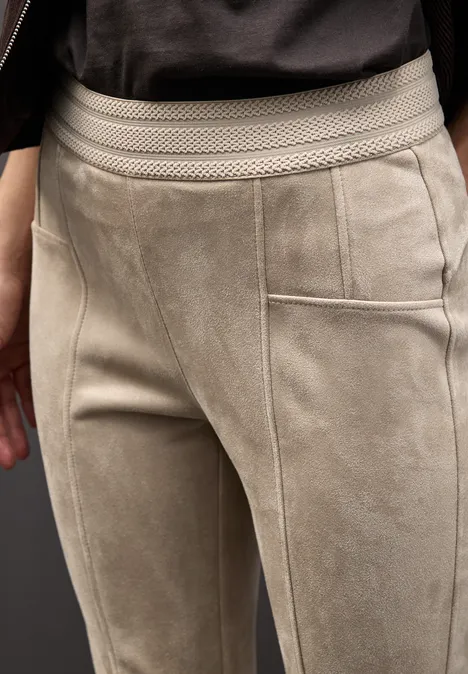 Velours Hose dark morn beige