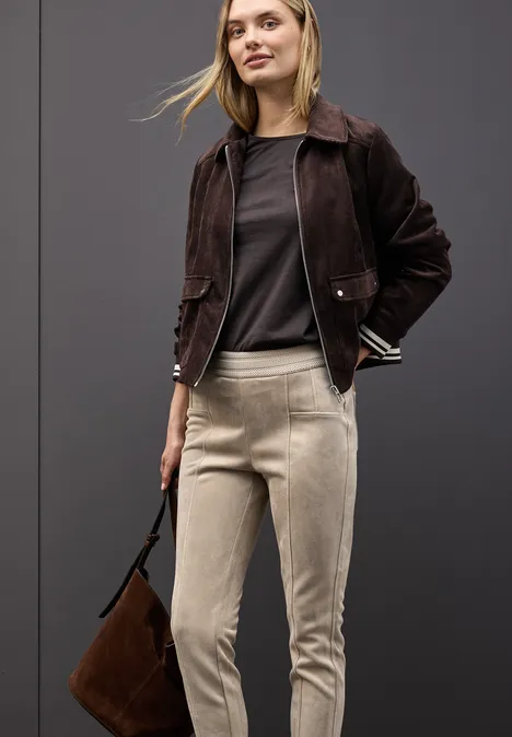 Velours Hose dark morn beige