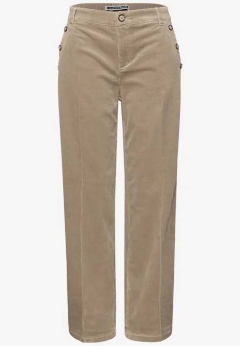 Straight Leg Cordhose flowing beige