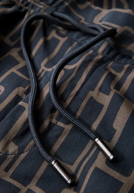 Puzzle Print Loose Fit Hose deepwater blue