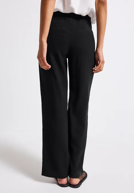Straight Leg Twill Hose Black