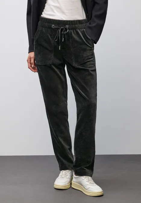 Loose Fit corduroy broek Black