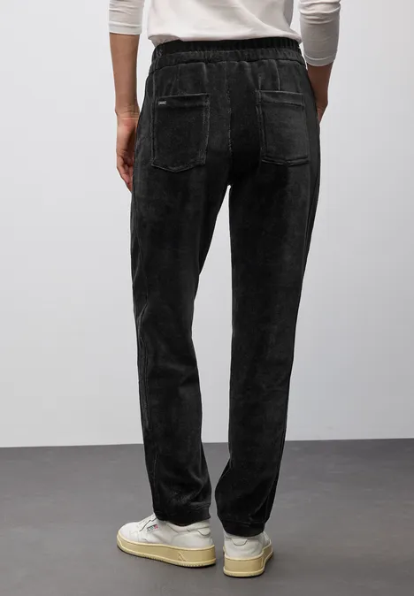 Loose Fit corduroy broek Black