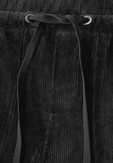 Loose Fit corduroy broek Black