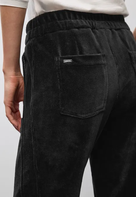 Loose Fit corduroy broek Black