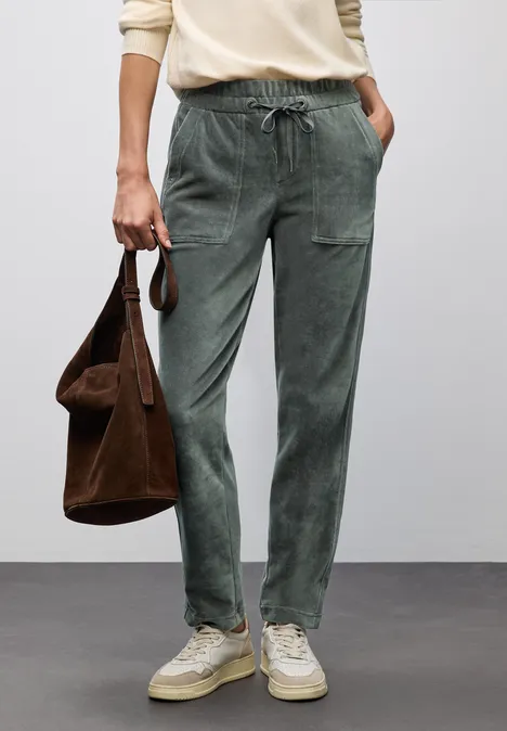 Loose Fit corduroy broek balsam green