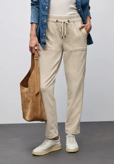 Loose Fit corduroy broek malted beige