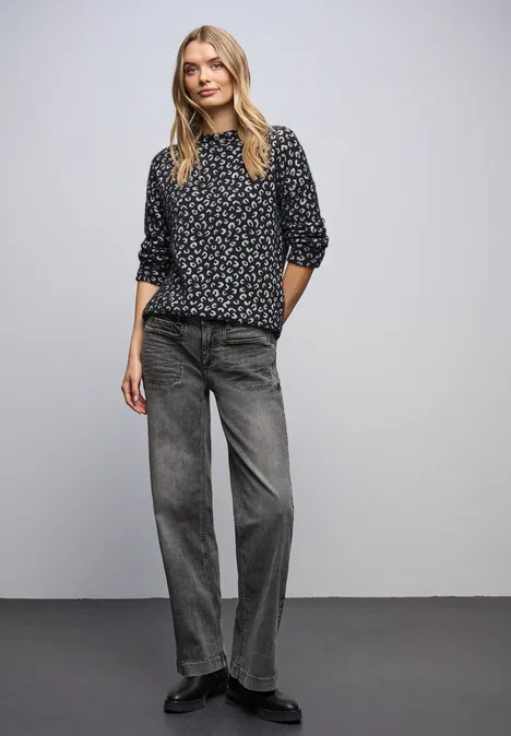 Wide Leg Jeans mid grey washed Wide Leg Jeans mid grey washed