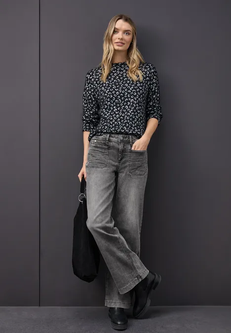 Wide Leg Jeans mid grey washed Wide Leg Jeans mid grey washed