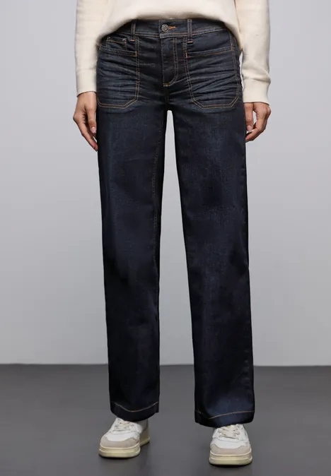 Rinsed Wide Leg Jeans rinsed wash