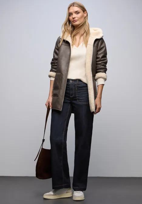 Rinsed Wide Leg Jeans rinsed wash