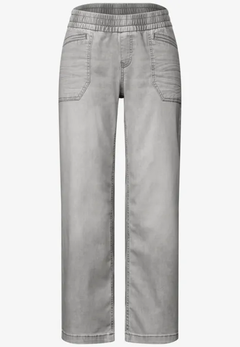Jeans Culotte Light Grey Random Washed