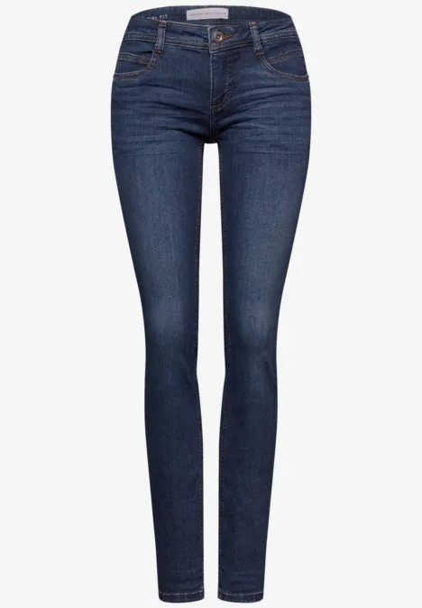 Low Waist Jeans dark blue soft wash