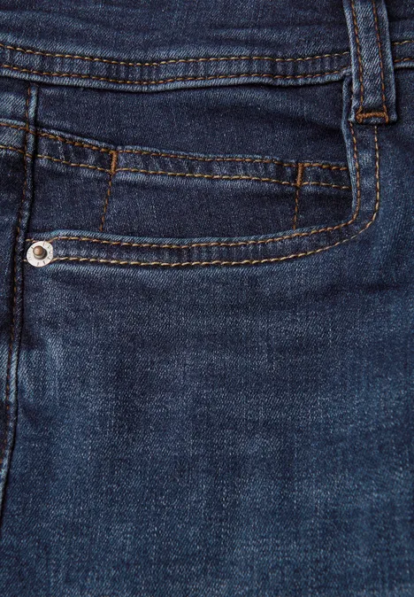 Low Waist Jeans dark blue soft wash