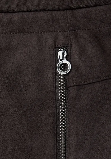Loose Fit Velours Hose deep roast brown