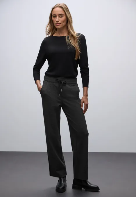 Straight Leg Hose mit Tape Black