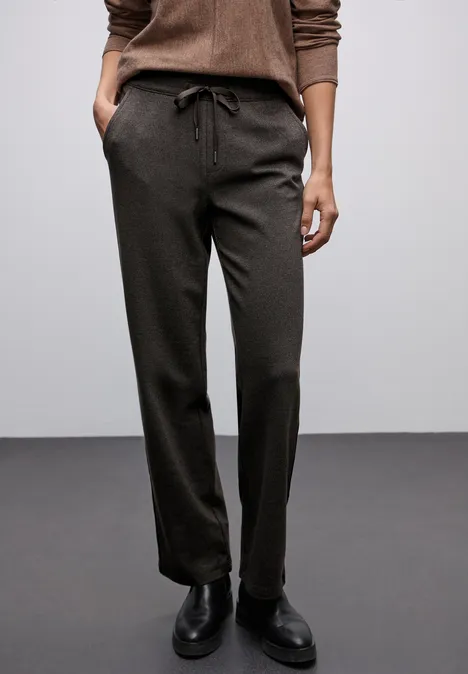 Straight Leg Hose mit Tape deep roast brown