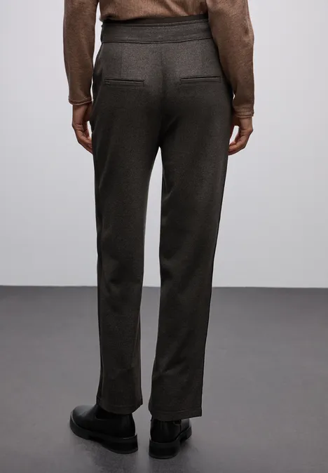 Straight Leg Hose mit Tape deep roast brown