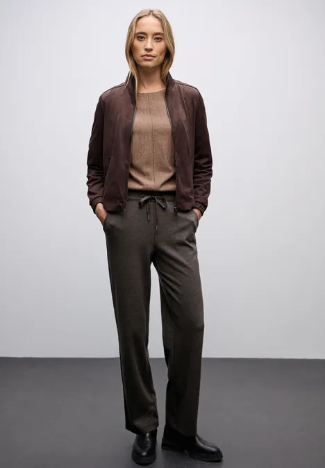 Straight Leg Hose mit Tape deep roast brown