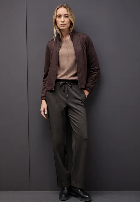 Straight Leg Hose mit Tape deep roast brown
