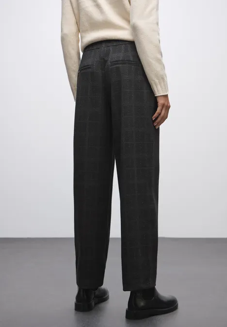 Karierte Straight Leg Hose anthracite melange