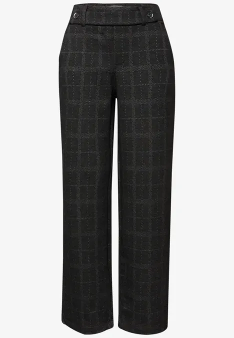 Karierte Straight Leg Hose anthracite melange