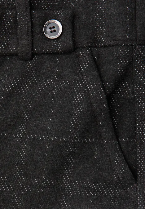 Karierte Straight Leg Hose anthracite melange