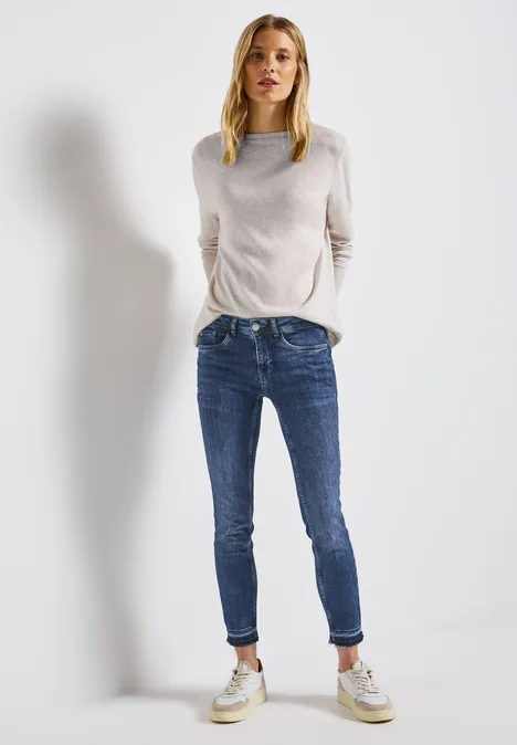 Jeans mit Glitzerdetails authentic blue washed