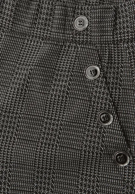 Karierte Straight Leg Hose Black