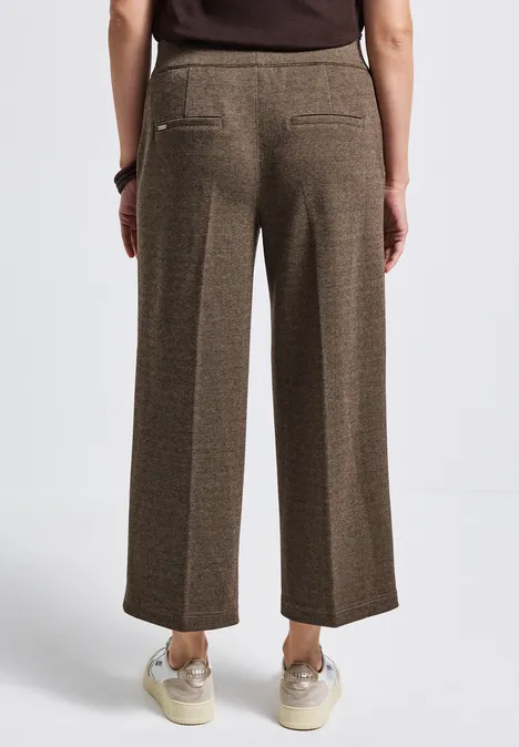 Gemusterte Straight Leg Hose bark brown