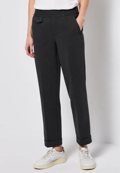 Geruite chino met band in de taille Black