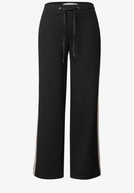 Straight Leg Strukturhose Black