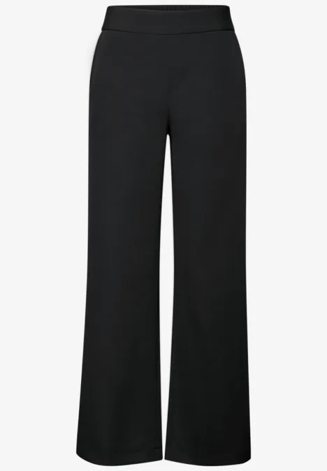 Wide Leg Twill Pantalon Black
