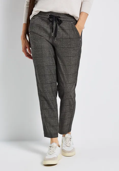 Karierte Loose Fit Hose bark brown