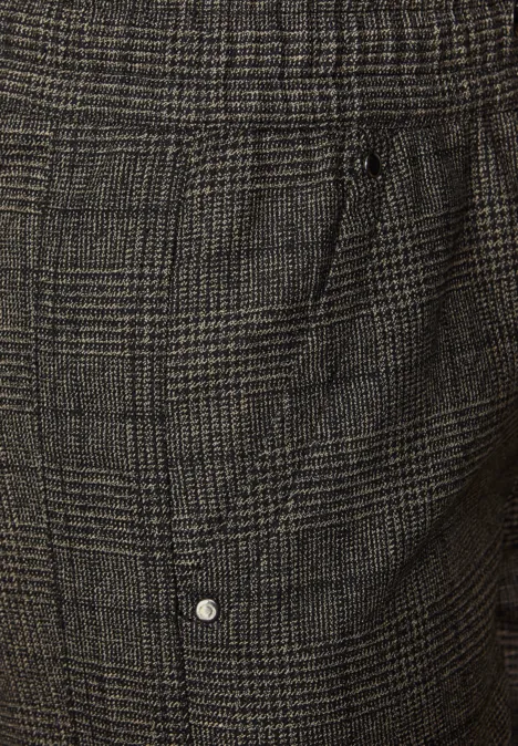 Karierte Loose Fit Hose bark brown