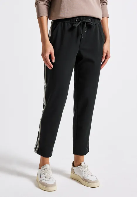 Loose Fit broek met tape Black
