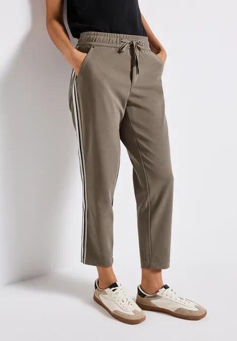 Loose Fit broek met tape bark brown