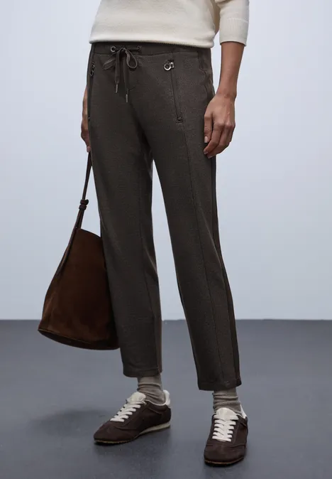 Loose Fit Hose mit Tape deep roast brown