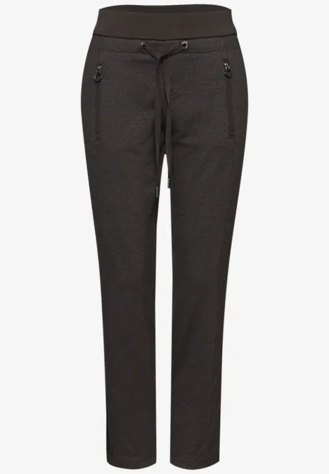 Loose Fit Hose mit Tape deep roast brown