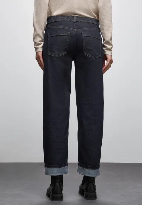 Rinsed Straight Leg Jeans Rinse Blue washed