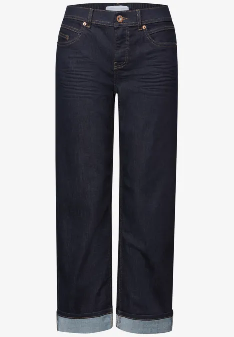 Rinsed Straight Leg Jeans Rinse Blue washed