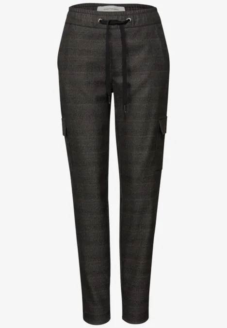 Karierte Cargo Hose silk brown