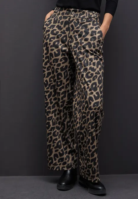 Wide Leg Leo Hose silk brown