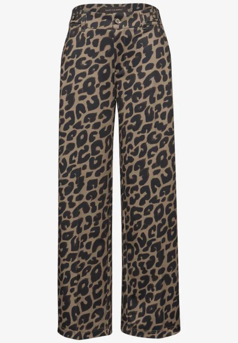 Wide Leg Leo Hose silk brown
