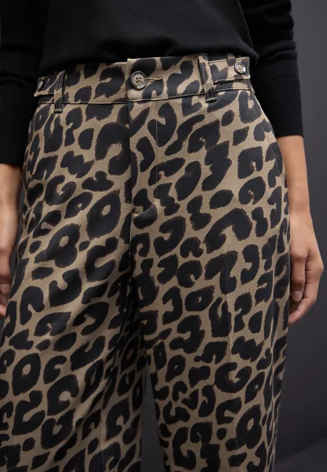 Wide Leg Leo Hose silk brown