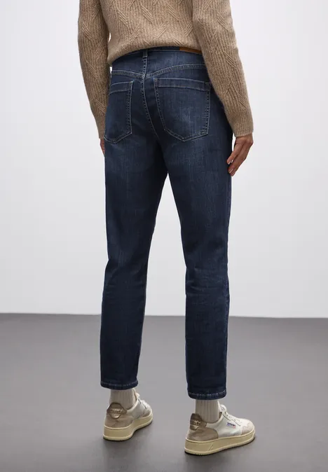 Jeans mit Patch Pockets Dark blue washed