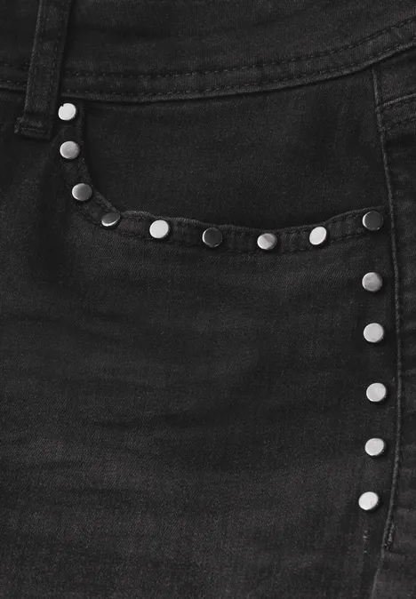 Bootcut Jeans mit Nieten Black Washed