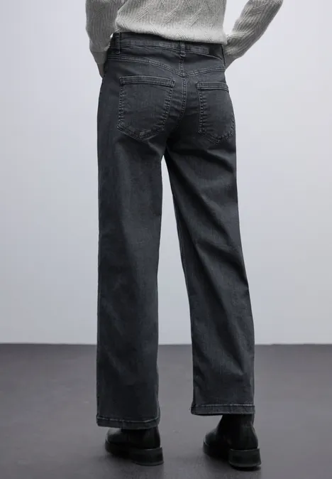 Wide Leg Jeans Steel Grey Washed