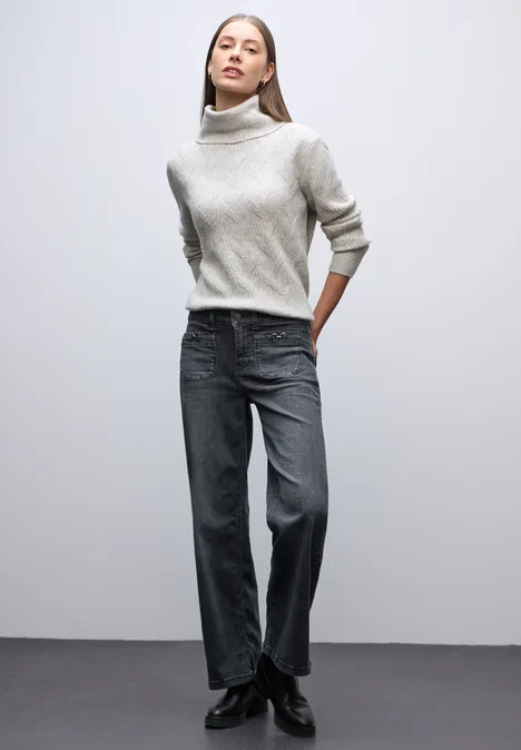 Wide Leg Jeans Steel Grey Washed