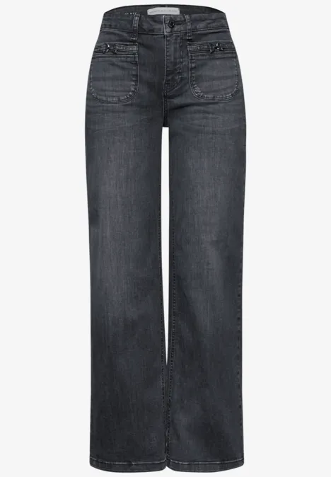 Wide Leg Jeans Steel Grey Washed